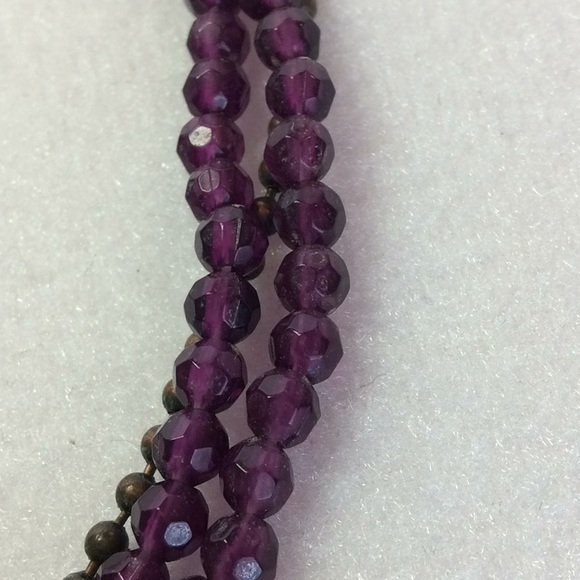 FINAL SALE PRICE Black Handmade Crocheted Choker & Purple Necklace - Picture 4 of 6